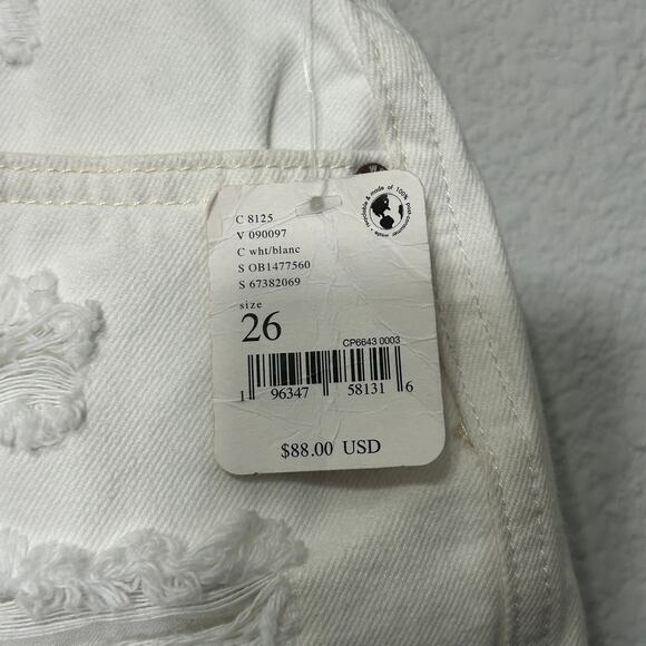 New Free People White Distressed Women Shorts Size 26 - Picture 4 of 6